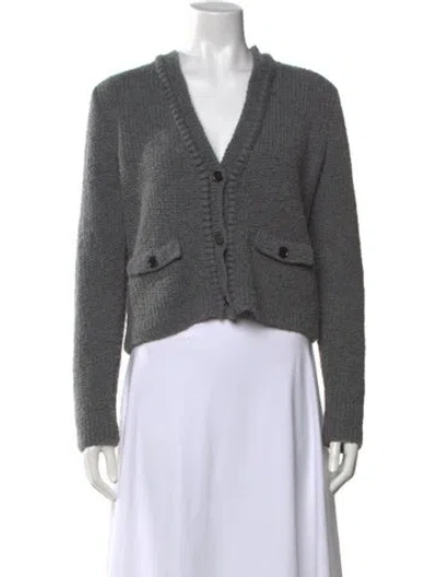 Pre-owned Frame Wool V-neck Sweater In Grey