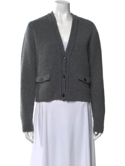 Pre-owned Frame Wool V-neck Sweater W/ Tags In Gray