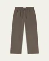 Frame Wool Wide-leg Drawstring Pants In Brown