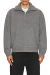 Frame Wool Zip Sweater In Gray