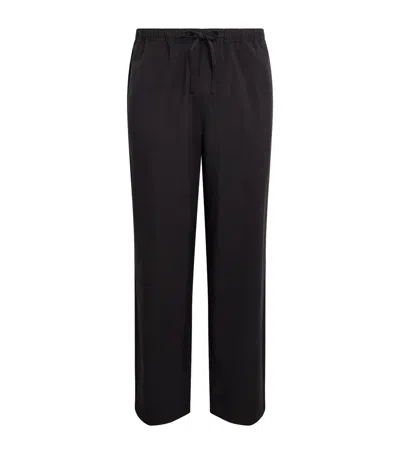 Frame Wool-blend Pleated Trousers In Brown