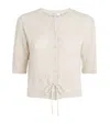 Frame Womens Oatmeal Heather The Clover Cashmere And Wool Cardigan In White