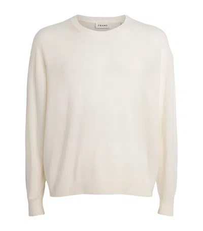 Frame Wool-cashmere Crew-neck Sweater In Neutral