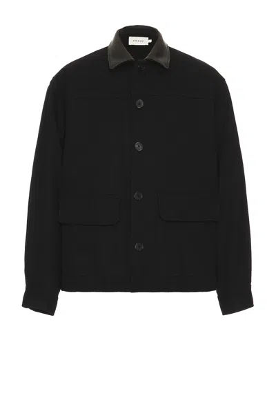 Frame Woolen Workwear Jacket In Black
