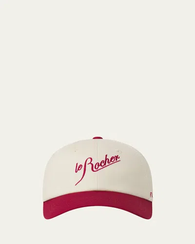 Frame X Alexandra Leclerc Le Rocher Baseball Cap In Red Multi