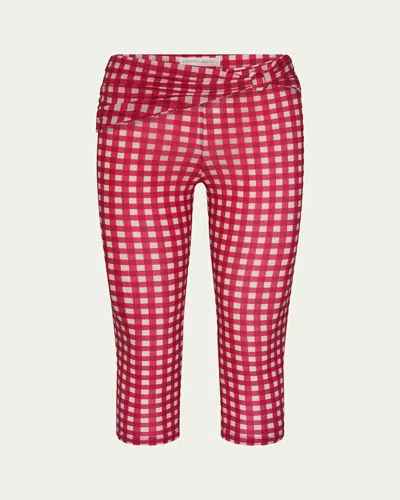 Frame X Alexandra Leclerc The Casino Capri Pants In Red