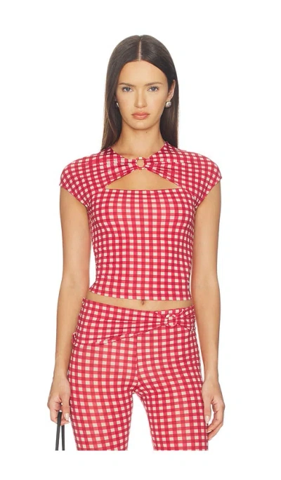 Frame X Alexandra Leclerc The Casino Top In Red