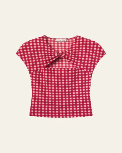 Frame X Alexandra Leclerc The Casino Top In Red Check