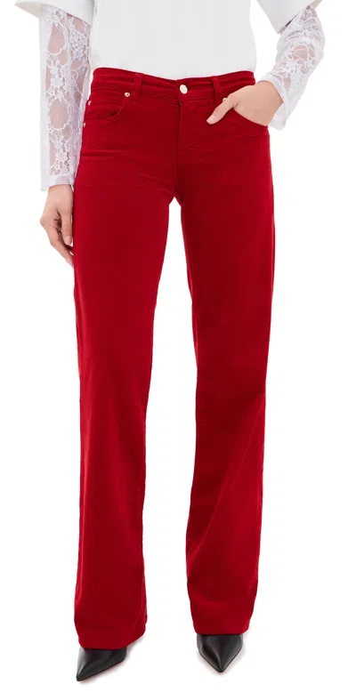 Frame X Amelia Gray The Corduroy Gray Pants Lipstick In White