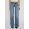 Frame X Amelia Gray The Gray Relaxed Bootcut Jeans In Blue