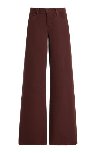 Frame X Amelia Gray The Gray Rigid Low-rise Bootcut Jeans In Brown