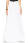 Frame X Carolina Herrera Denim Maxi Skirt In White