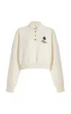 Frame X Ritz Cashmere Polo Sweater In Ivory