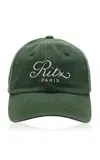 Frame + Ritz Paris Embroidered Cotton-twill Baseball Cap In Green