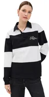 Frame Rugby-style Polo Shirt In Cream/black
