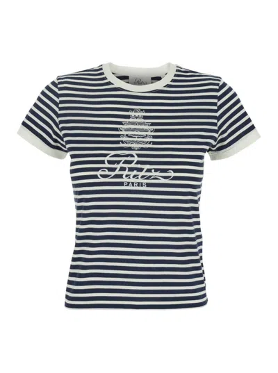 Frame X Ritz Paris Blue Crewneck T-shirt