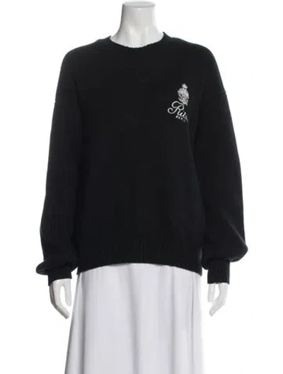 Pre-owned Frame X Ritz Paris Cashmere Graphic Print Sweater In Blue