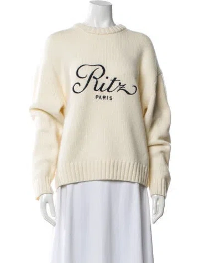 Pre-owned Frame X Ritz Paris Cashmere Graphic Print Sweater In Neutral