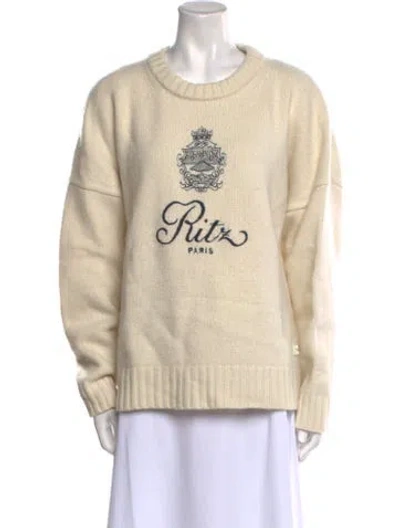 Pre-owned Frame X Ritz Paris Cashmere Graphic Print Sweater In Neutral