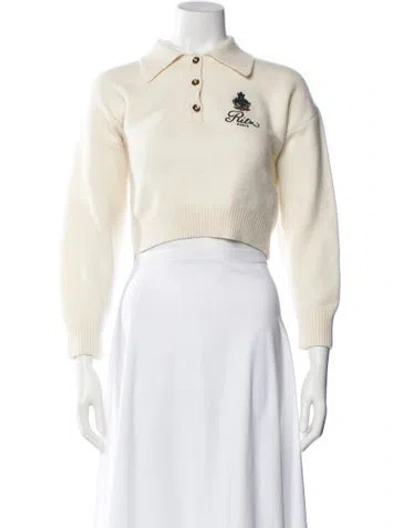 Pre-owned Frame X Ritz Paris Cashmere Graphic Print Sweater In Neutral