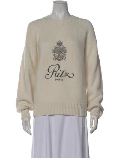 Pre-owned Frame X Ritz Paris Cashmere Graphic Print Sweater In Neutral