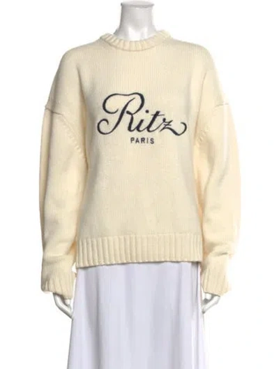 Pre-owned Frame X Ritz Paris Cashmere Graphic Print Sweater In Neutral