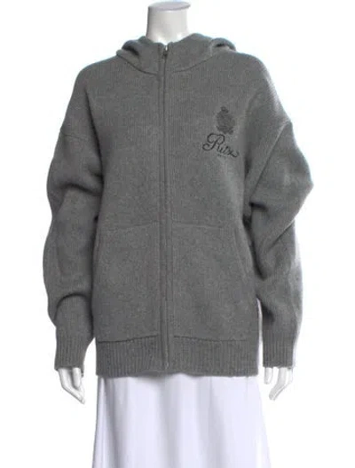 Pre-owned Frame X Ritz Paris Cashmere Open Front Sweater In Grey