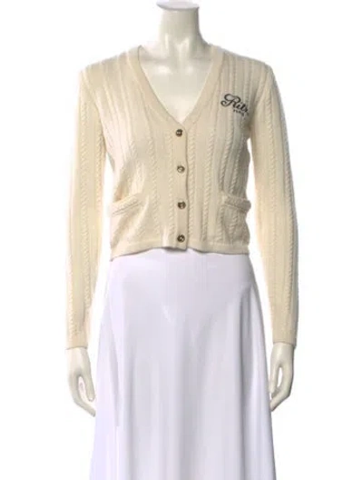 Pre-owned Frame X Ritz Paris Cashmere V-neck Sweater W/ Tags In Neutral