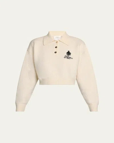 Frame X Ritz Paris Co-branded Knitted Polo Shirt In Cream