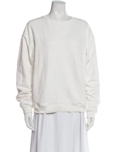 Pre-owned Frame X Ritz Paris Crew Neck Long Sleeve Sweatshirt In White