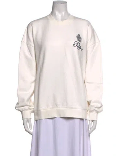 Pre-owned Frame X Ritz Paris Crew Neck Long Sleeve Sweatshirt In White