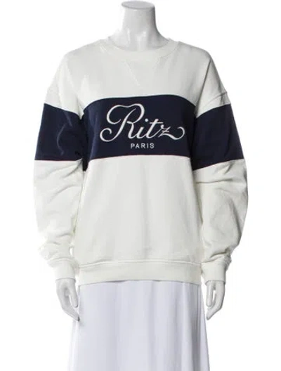 Pre-owned Frame X Ritz Paris Graphic Print Crew Neck Sweatshirt In Blue