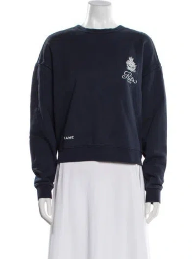 Pre-owned Frame X Ritz Paris Graphic Print Crew Neck Sweatshirt In Blue