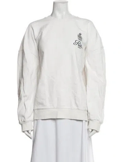 Pre-owned Frame X Ritz Paris Graphic Print Crew Neck Sweatshirt In White