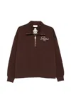 Frame X Ritz Paris Half Zip Pullover Chocolate Brown In Brown