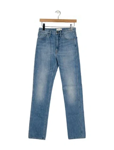 Pre-owned Frame X Ritz Paris High-rise Straight Leg Jeans In Blue