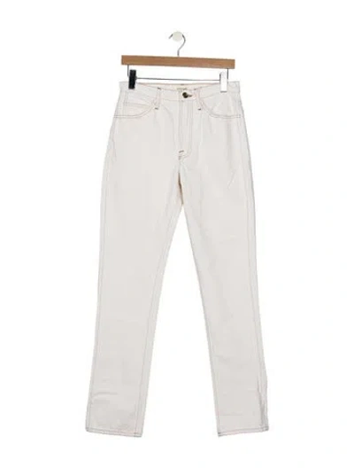 Pre-owned Frame X Ritz Paris High-rise Straight Leg Jeans W/ Tags In Neutrals