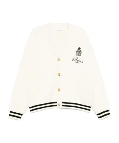 Frame X Ritz Paris Joint Knitted Cardigan In White