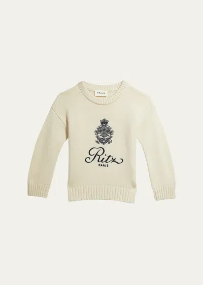 Frame X Ritz Paris Kid's Cashmere Sweater In Off White