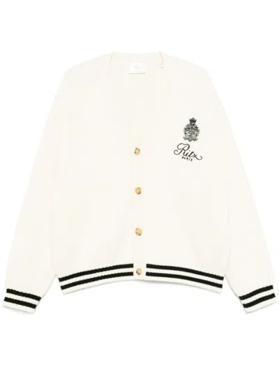 Frame X Ritz Paris Logo-embroidered Cardigan In Multicolor