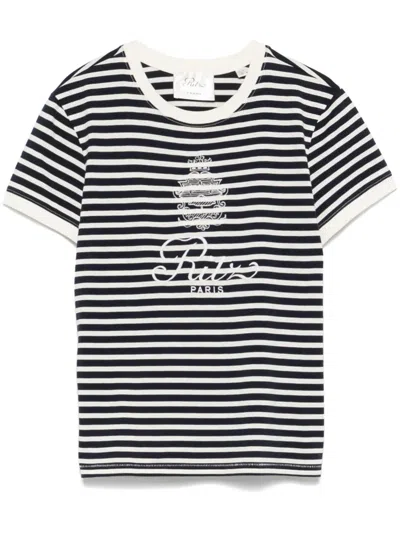 FRAME X RITZ PARIS LOGO-EMBROIDERED T-SHIRT
