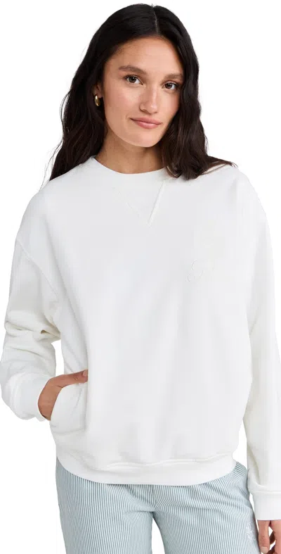 Frame X Ritz Paris Privacy Please Crew Neck Sweatshirt Cream