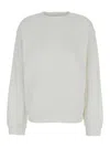 Frame X Ritz Paris 'privacy Please' White Crewneck T-shirt With Tonal Logo Embroidery On The Front In Cotton Blend Woma In White