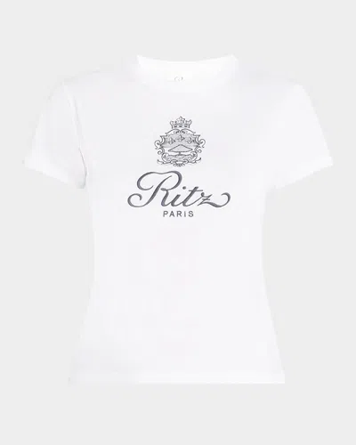 Frame X Ritz Paris Solid Baby Tee In White