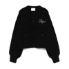 Frame X Ritz Paris Logo-embroidered Cardigan In Black