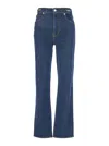 Frame X Ritz Paris 'the Ritz Ruler' Blue Flared Jeans With Logo Plaque On The Waist And Logo Embroidery On The Rear In In Blue