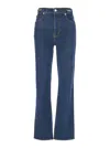 Frame X Ritz Paris 'the Ritz Ruler' Blue Flared Jeans With Logo Plaque On The Waist And Logo Embroidery On The Rear In In Blue