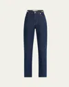 Frame The Ritz Ruler Blue Flared Jeans With Logo Plaque On The Waist And Logo Embroidery On The Rear In De In Taboo