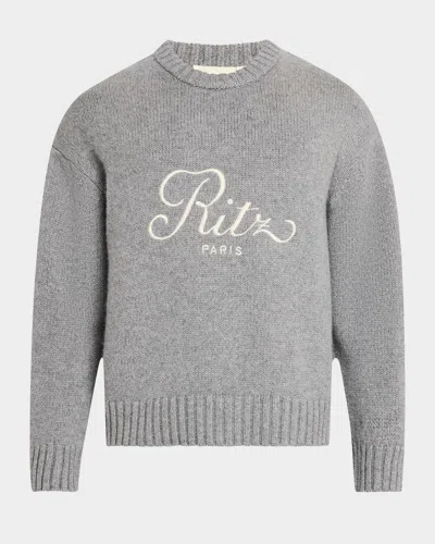 Frame X Ritz Paris X Ritz Paris Men's Cashmere Sweater In Grey Melan