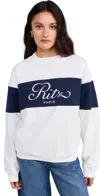 Frame White Crewneck Sweatshirt With Contrasting Logo Print In Cotton Woman In Cream